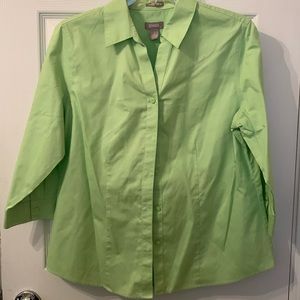 Light green 100% cotton shirt Chico’s 1